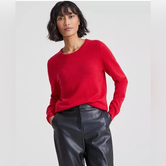 Cashmere Charter Club Luxury Crew Neck Sweater‎ Women's Size PP Red - Picture 1 of 6